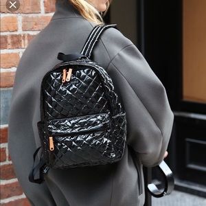 M.Z. Wallace Small Metro Lacquer Backpack Black
